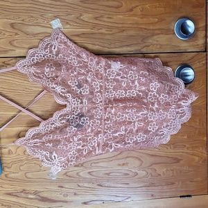 NWT Avidlove peach laced teddy